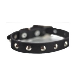 COLLAR PIEL C/ESTOPEROLES 3CM T22 NEGRO