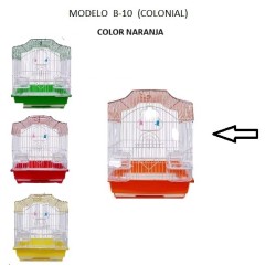 JAULA AVES COLONIAL 30X23X39CMS NARANJA