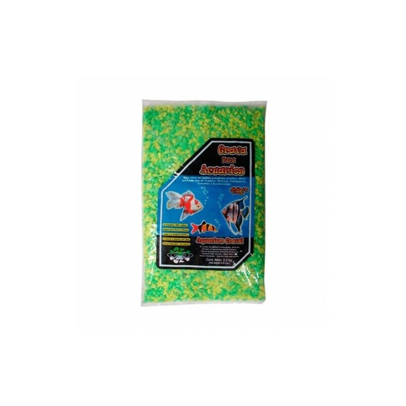 GRAVA NEON VERDE/AMARILLA BOLSA 2.2KG.