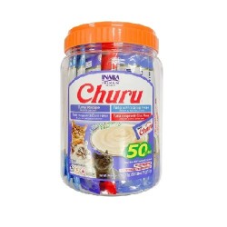 BOTE CHURU (50 TUBITOS INDIVIDUALES) SABOR ATUN VIEIRA ALMEJA Y CANGREJO