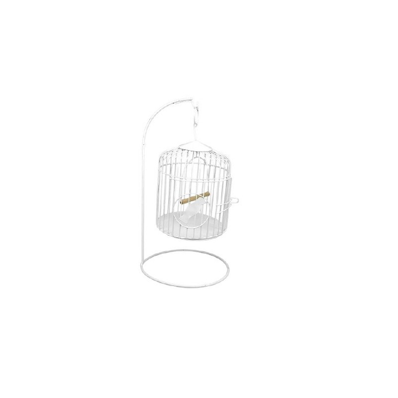 JAULA P/AVE PIOLIN DECORATIVA C/PEDESTAL (18.5X35.5CM)