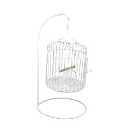 JAULA P/AVE PIOLIN DECORATIVA C/PEDESTAL (18.5X35.5CM)