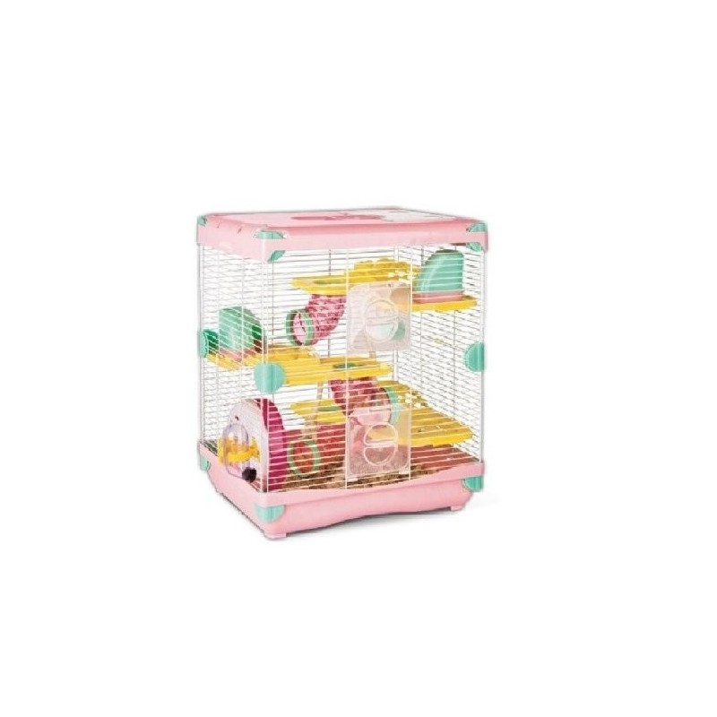 JAULA ROSA SUNNY HAMSTER LAND (3 PISOS)
