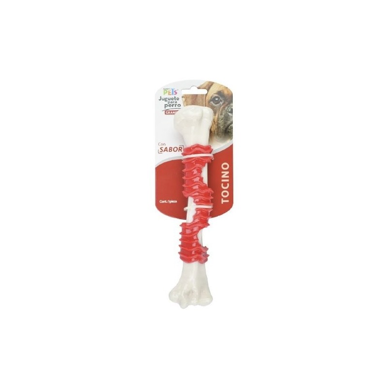 JUGUETE DENTAL FEMUR SABOR TOCINO GDE