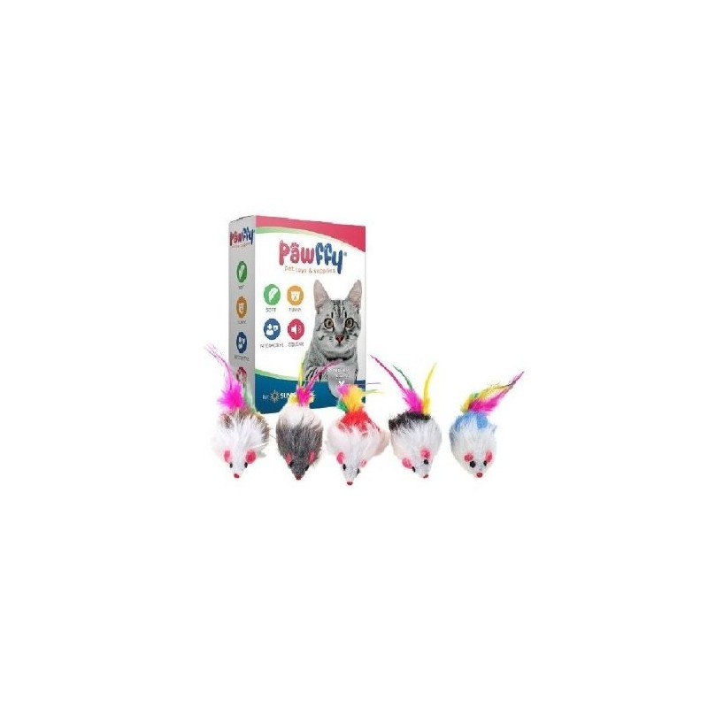 JUGUETE PARA GATOS PAWFFY 30PZ RAT/HILO