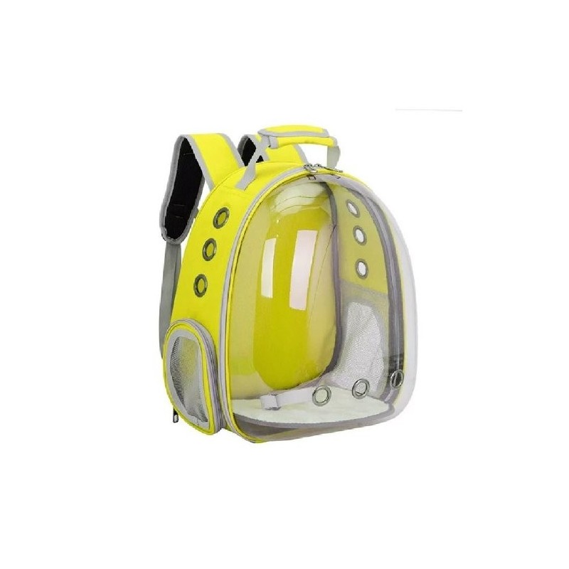 MOCHILA TRANSP SIN BURBUJA TRANSPARENTE AMARILLO