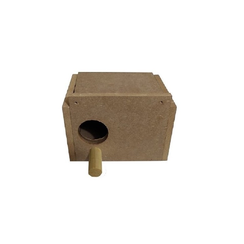 NIDO MEDIANO CAJA DE MADERA PARA AGAPORNI 26X18X18 CMS