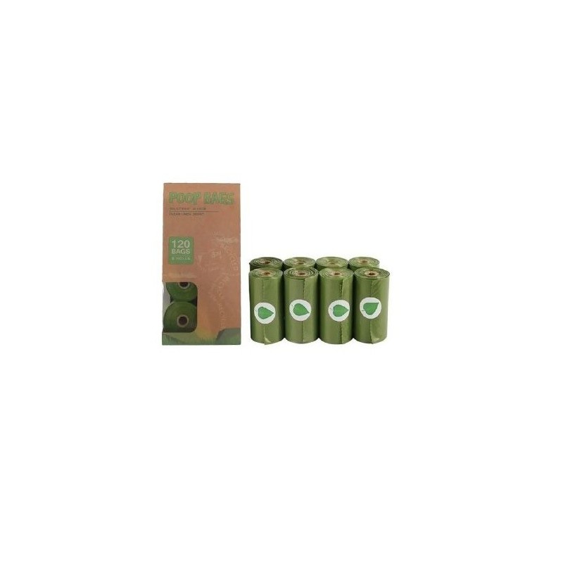 POOP BAGS 8 ROLLOS DE BOLSAS 23X33CM.