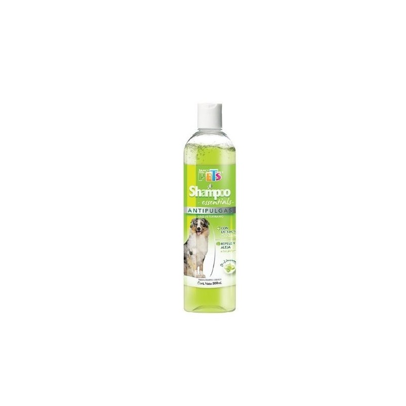 SHAMPOO ESSENTIALS ANTIPULGAS 500 ML.