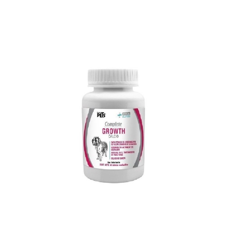 TABLETAS MASTICABLES CALCIO MS COMPLETE GROWTH P/PERROS - 60 TAB