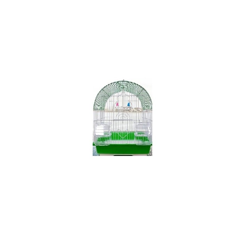 JAULA AVES CURVA 30X23X39CM VERDE