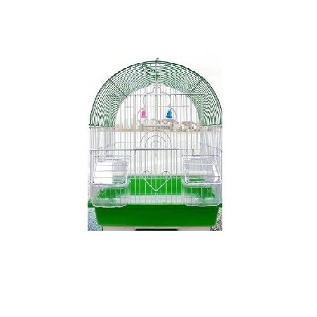 JAULA AVES CURVA 30X23X39CM VERDE