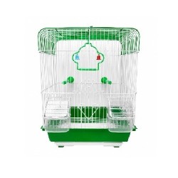JAULA AVES CUBO 30X23X39CM VERDE