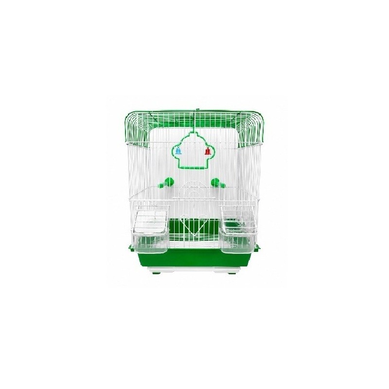 JAULA AVES CUBO 30X23X39CM VERDE
