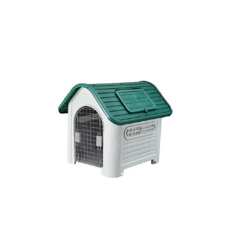 CASA P/MASCOTA DE TEJA CON PUERTA M. VERDE