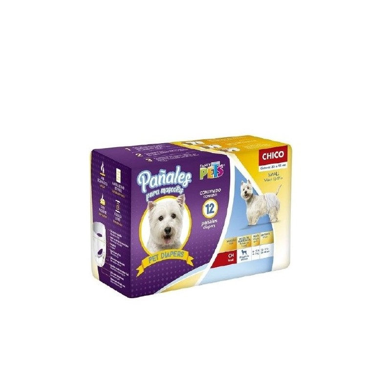 PAÑALES P/PERRO DRY PET CHICO 12 PZAS.