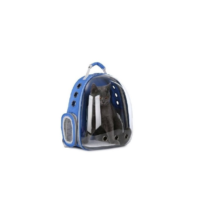 MOCHILA TRANSP SIN BURBUJA TRANSPARENTE AZUL MARINO