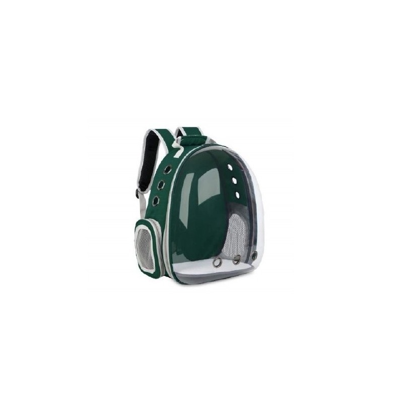 MOCHILA TRANSP SIN BURBUJA TRANSPARENTE VERDE