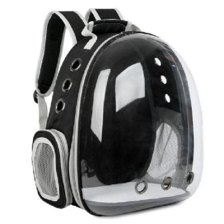 MOCHILA TRANSP SIN BURBUJA TRANSPARENTE NEGRO