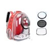 MOCHILA TRANSP CON BURBUJA TRANSPARENTE ROJO