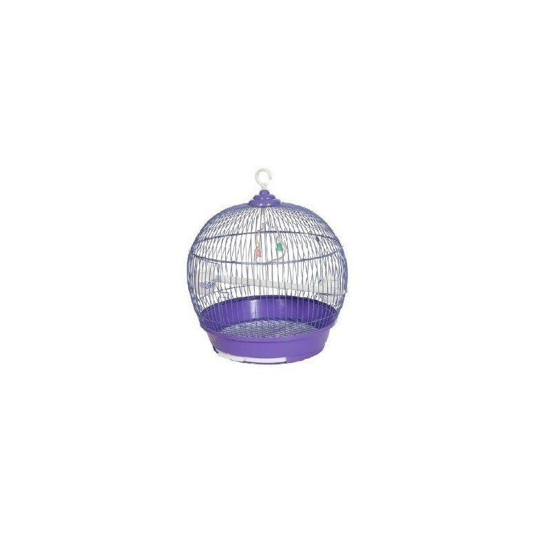 JAULA P/AVES REDONDA CHICA 28X38CM MORADA