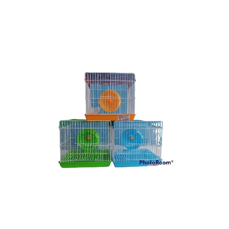 JAULA HAMSTERS CUADRADA NARANJA