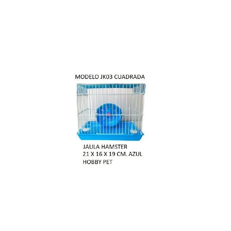 JAULA HAMSTERS CUADRADA AZUL