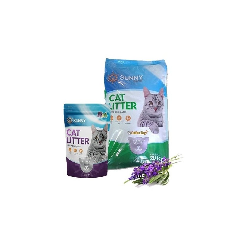 ARENA PARA GATOS CON AROMA LAVANDA 20 KGS