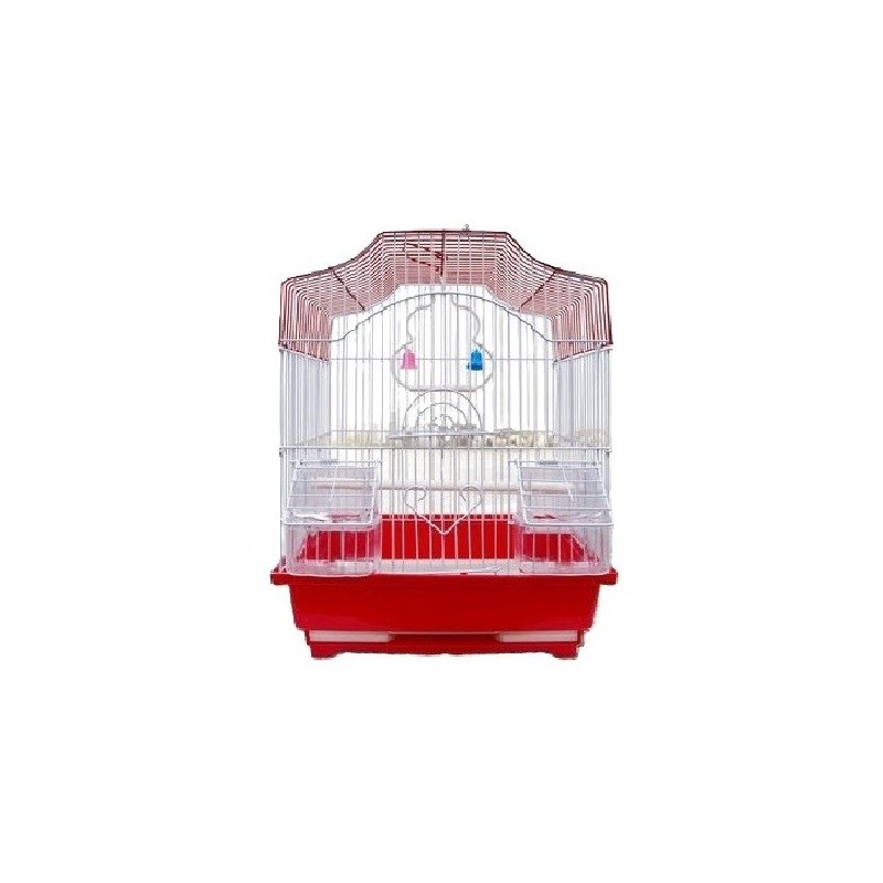 JAULA AVES COLONIAL 30X23X39CM ROJO