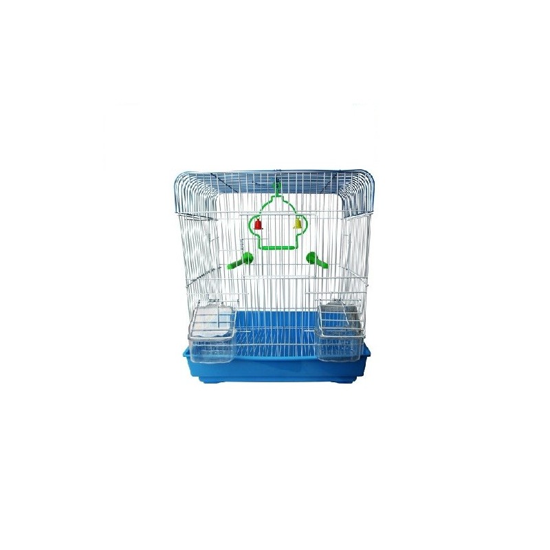JAULA AVES CUBO 30X23X39CM AZUL