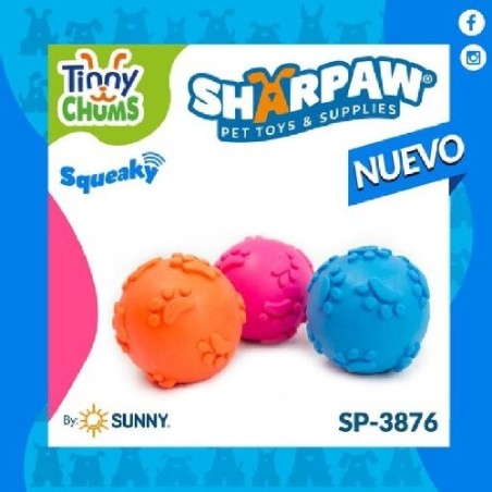 TINNY CHUMS PELOTA HUELLAS C/SONIDO 6CM