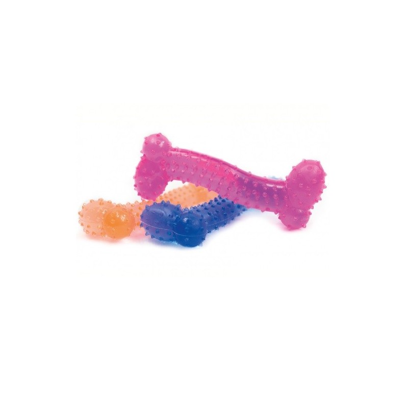 TINNY CHUMS HUESO CAUCHO TRANSP. 10.5CM