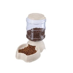 PET FOOD DISPENSER 2.3KGS BEIGE SUNNY
