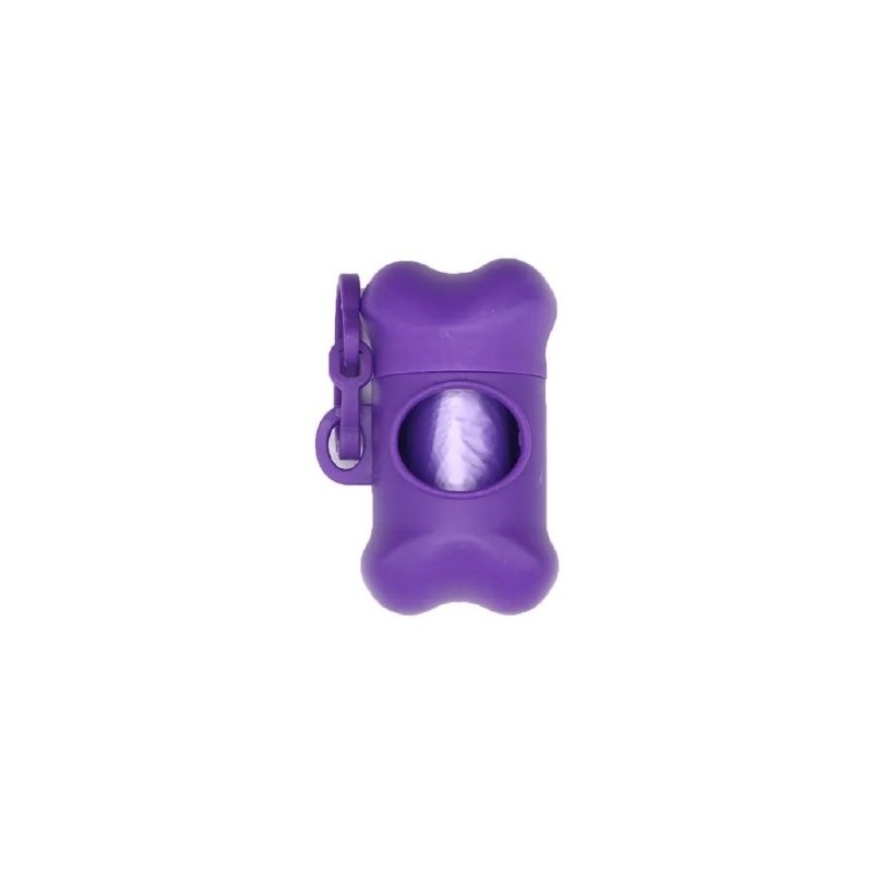 DISP DE POOP BAGS EN FORMA TIPO HUESO MORADO