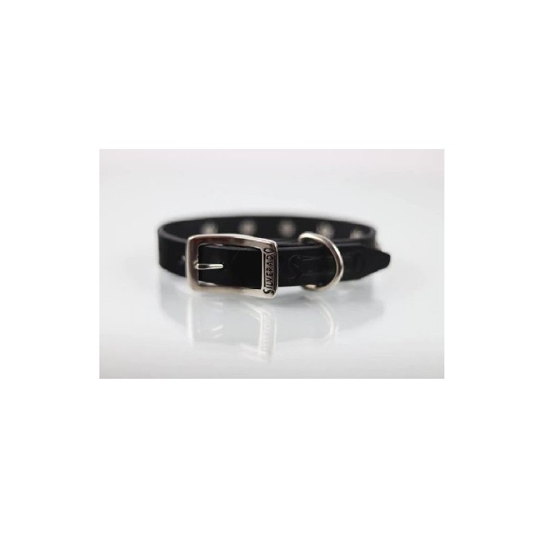 COLLAR PIEL C/ESTOPEROLES 2CM T14 NEGRO