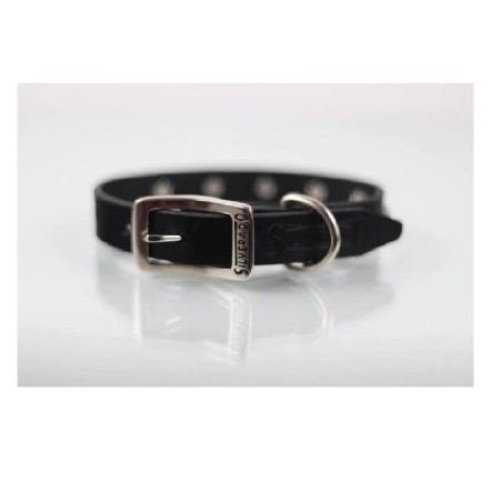 COLLAR PIEL C/ESTOPEROLES 2CM T14 NEGRO