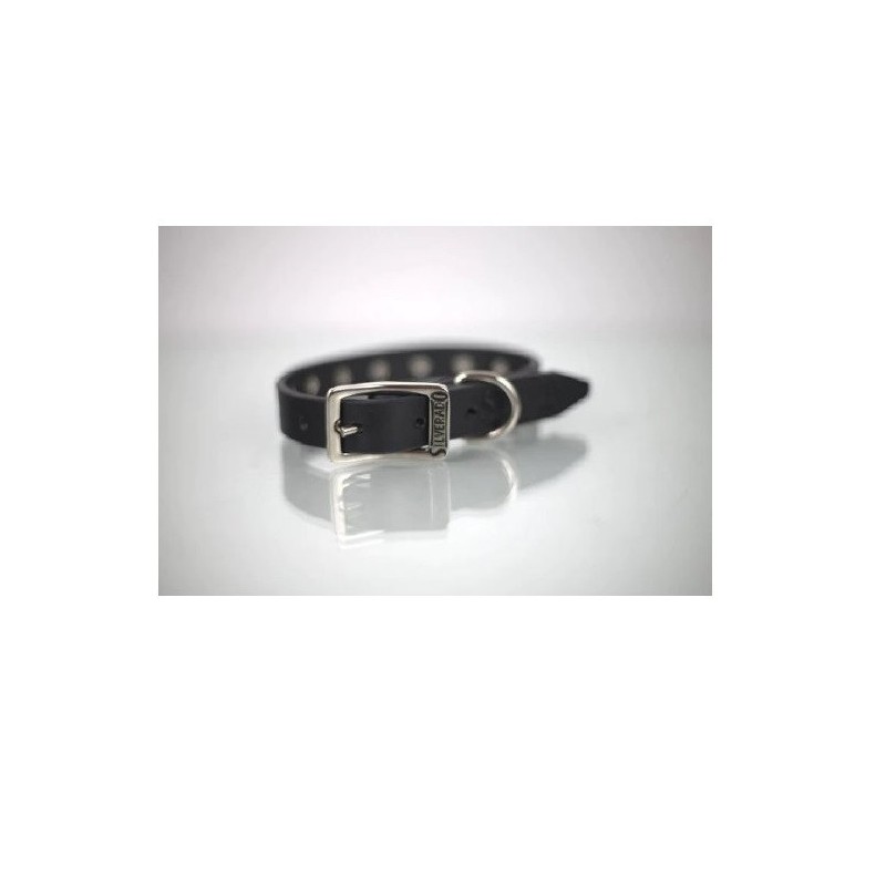 COLLAR PIEL C/ESTOPEROLES 1CM T14 NEGRO
