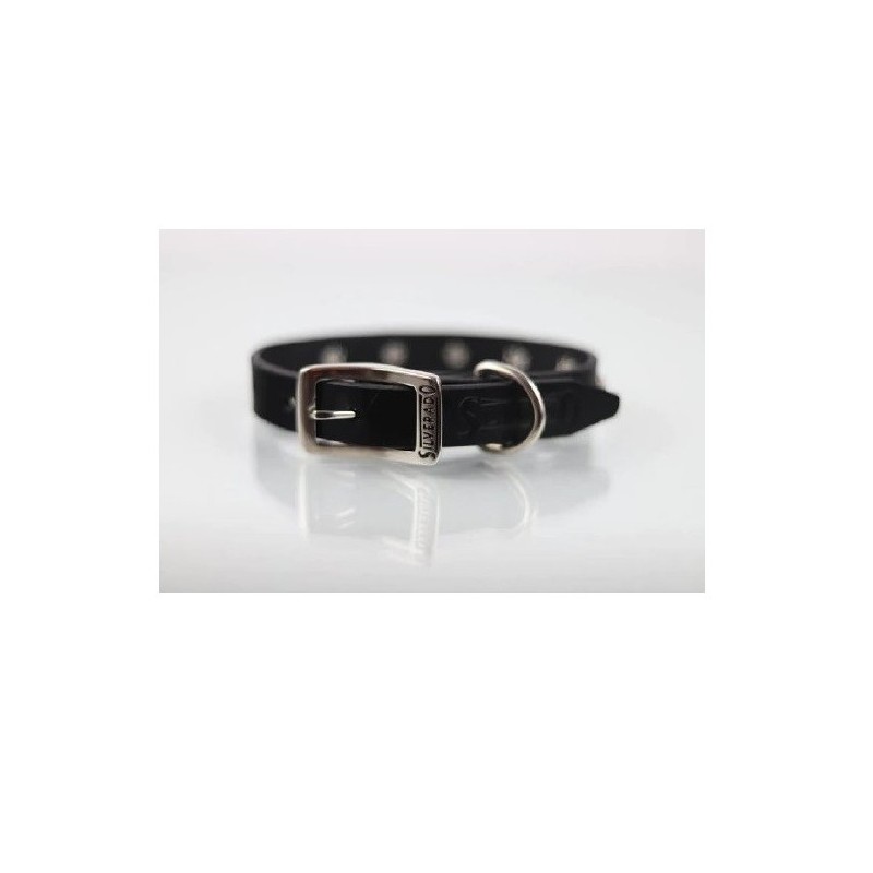 COLLAR PIEL C/ESTOPEROLES 2CM T18 NEGRO
