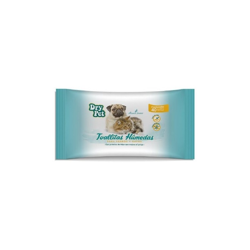 TOALLITAS HUMEDAS P/PERRO Y GATO 40PZAS