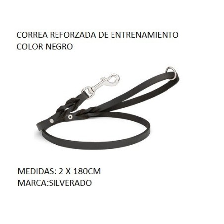 CORREA REFORZADA ENTRENAM. C/MANIQ 2X180CM NEGRA