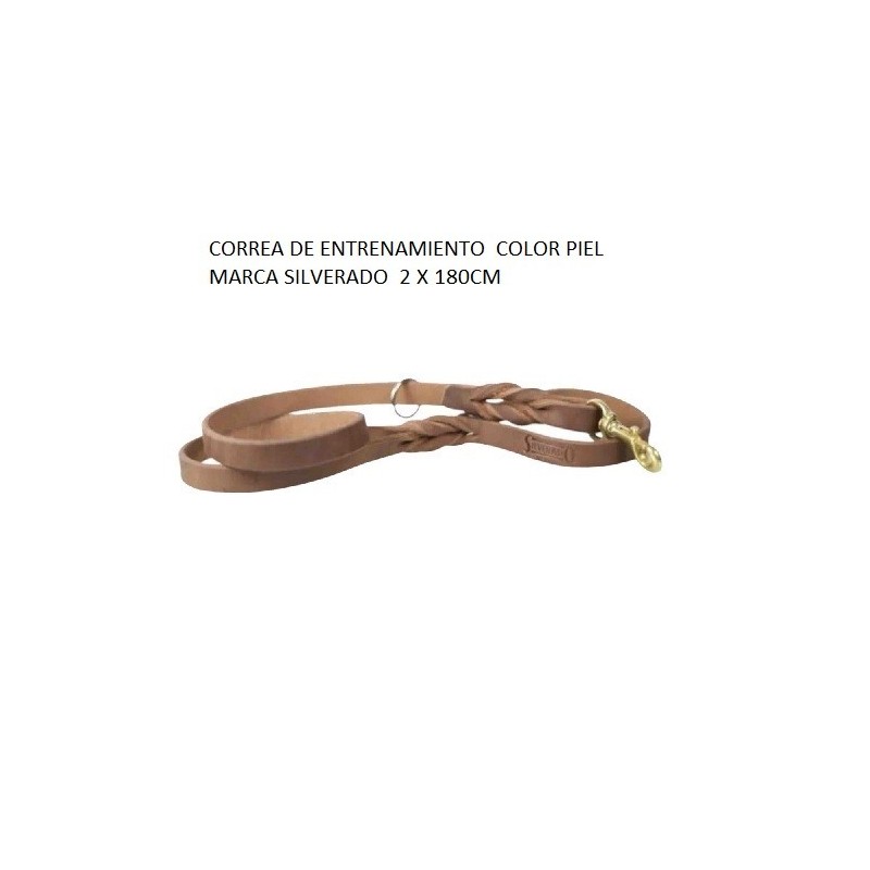 CORREA REFORZADA ENTRENAM. C/MANIQ 2X180CM PIEL
