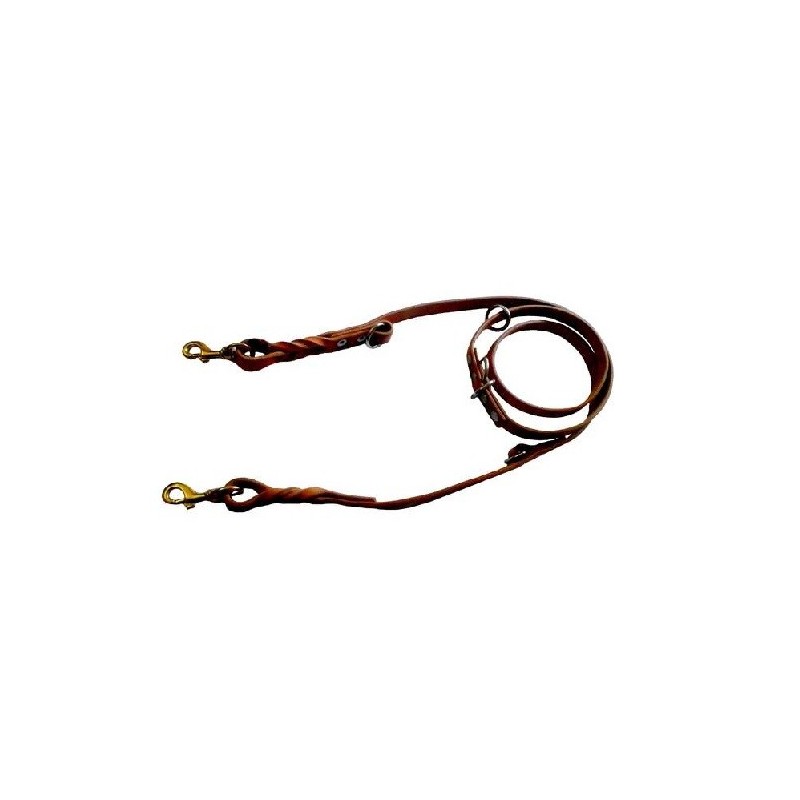 CORREA PIEL K9 POLICIA BRONCE 2X205CM