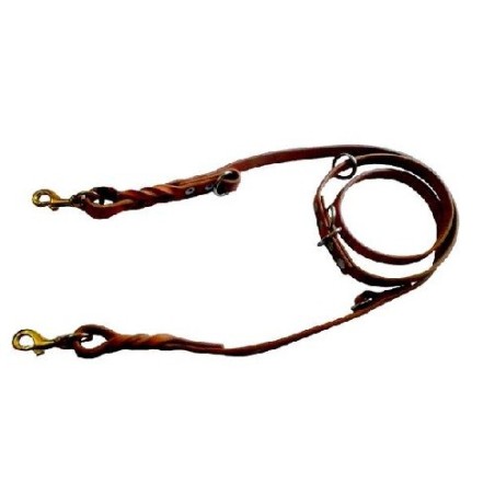 CORREA PIEL K9 POLICIA BRONCE 2X205CM