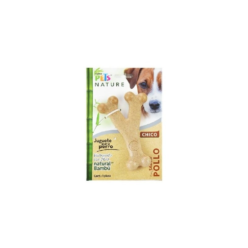 JUGUETE HUESO CHICO TRIPLE DE BAMBU POLLO NATURE