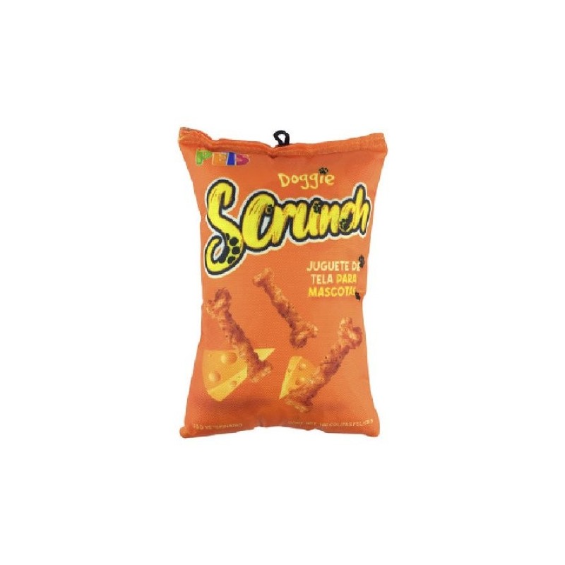 JUGUETE DE TELA DOGGIE SCRUNCH QUESO