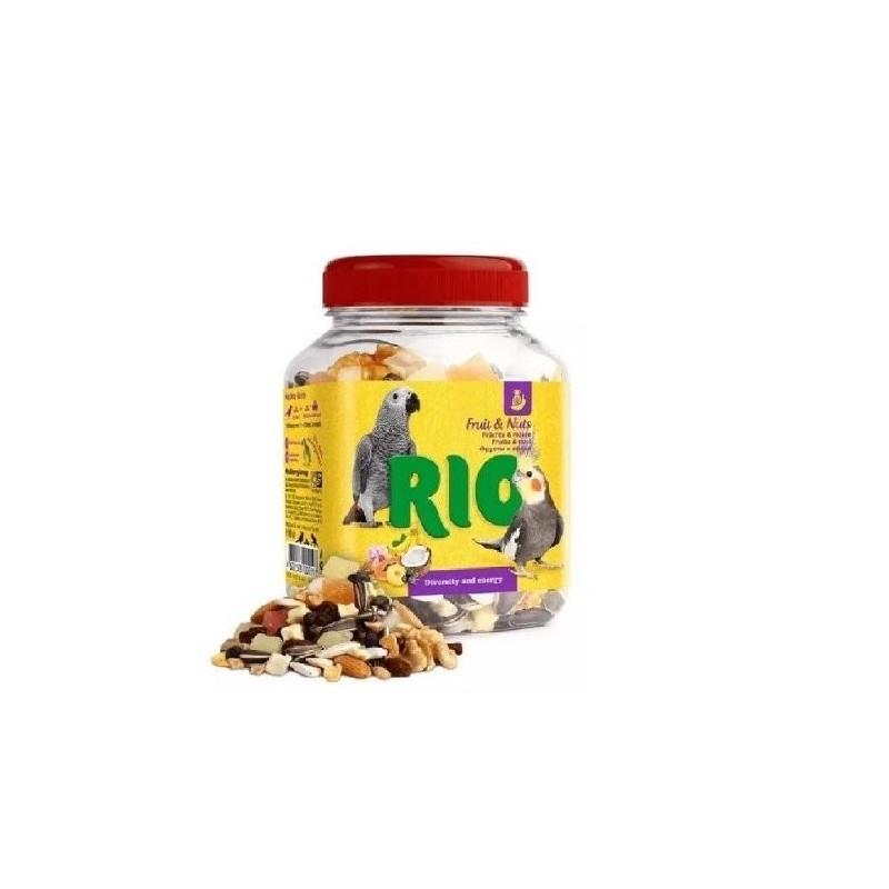 RIO/MEALBERRY FRUTAS Y NUECES ALIMENTO COMPLEMENTARIO P/LOROS Y PERIQUITOS 160 GR.