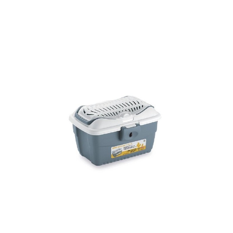 TRANSPORTADORA GULLIVER MINI COLOR GRIS-BLANCO 40X30X24H CM CAPACIDAD 2.50 KG