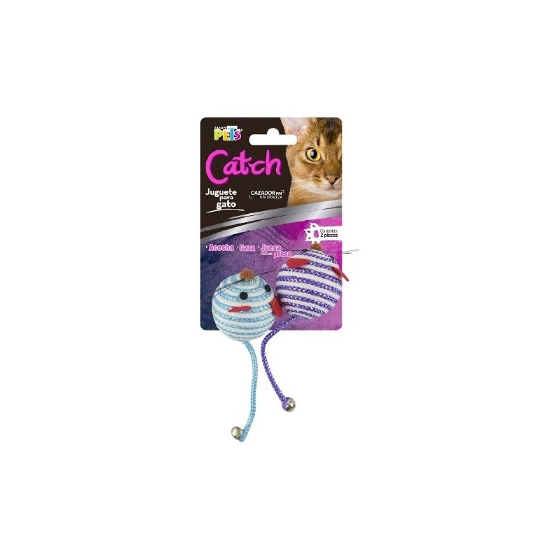 JUGUETE PELOTA DE RATON CATCH - 2 PZ
