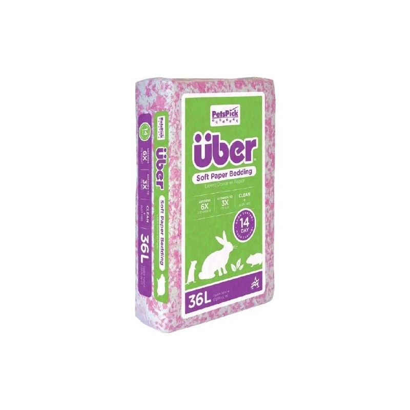 UBER PINK/WHITE PAPER BEDDING 36L