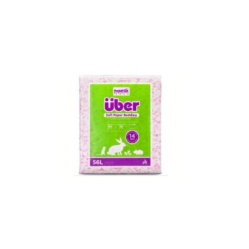 UBER PINK/WHITE PAPER BEDDING 56L